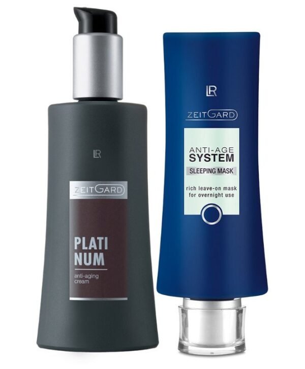 Set anti-âge LR Platinum – crème visage et soin après-rasage pour hommes