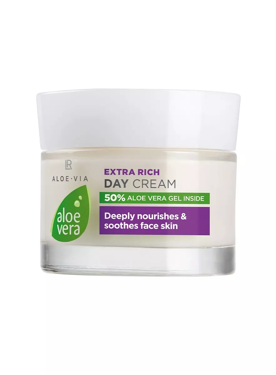 Crème de Jour Extra-Riche Aloe Vera 50 ml édition limitée, gel aloe 50 %, huile d’argan et extrait d’olive, hydratation hivernale, vegan, fabriqué en Allemagne