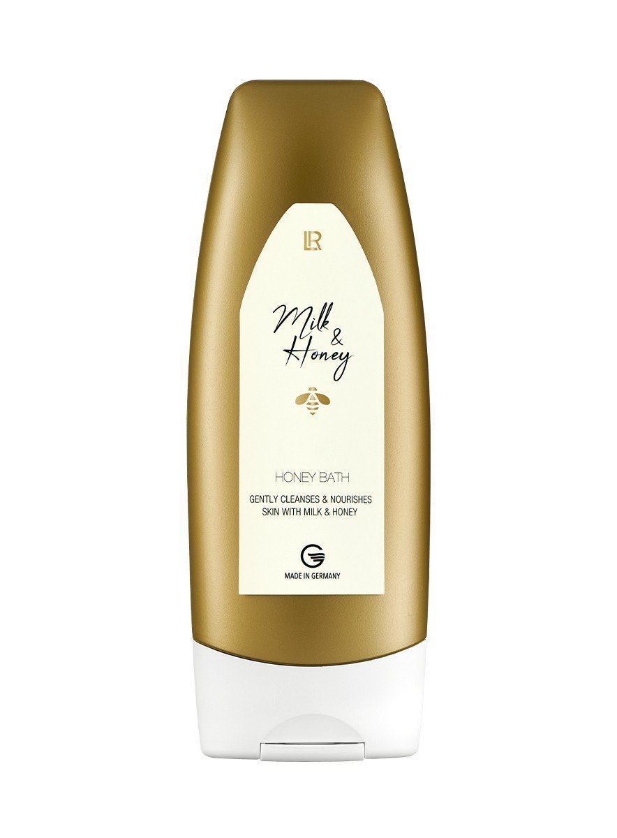 Bain moussant LR Milk & Honey – Soin relaxant et hydratant à base de miel et d’extrait de lait pour une peau douce et soyeuse.