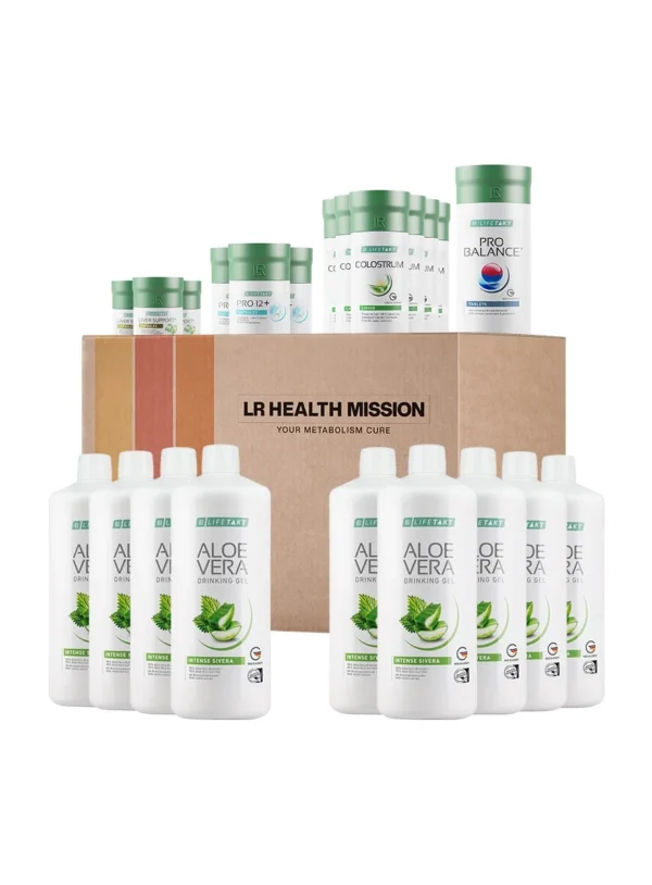 Pack LR Health Mission 3 mois avec gel à boire Aloe Vera Sivera, compléments alimentaires et boîte de cure