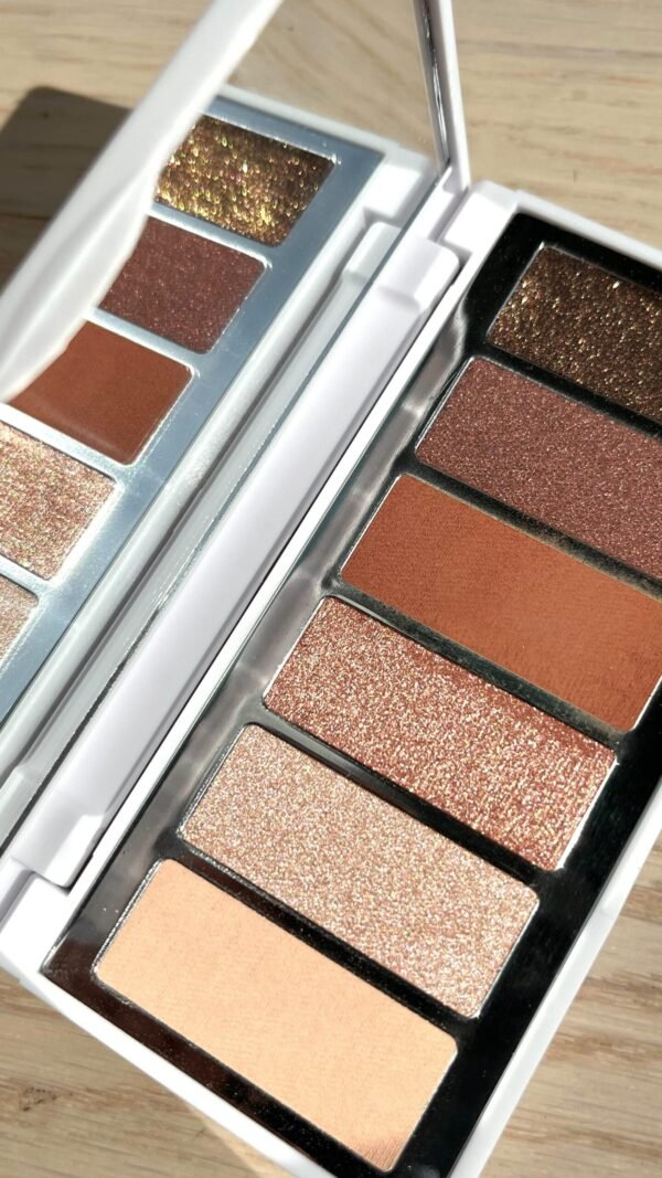 Palette yeux LR – fards à paupières nude et cuivrés en boîtier miroir