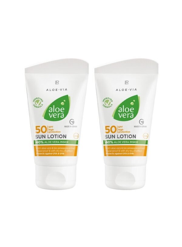 Duo de lotions solaires LR IP 50 – Haute protection UVA/UVB pour toute la famille en promotion juillet 2025