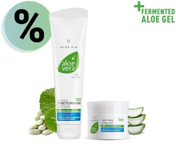 Set Aloe Vera LR – Lotion anti-vergetures et crème peau douce avec gel d’aloe vera fermenté