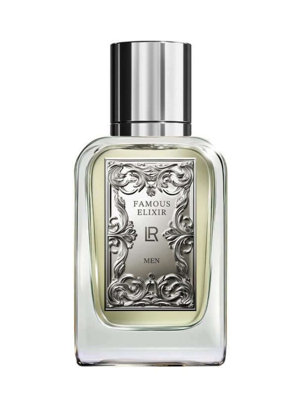 FAMOUS ELIXIR Eau de Parfum pour homme LR Health and Beauty – parfum charismatique au vétiver d’Haïti, gingembre et cuir