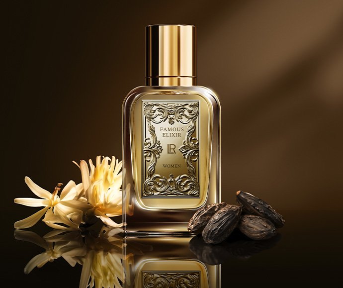 FAMOUS ELIXIR Eau de Parfum pour Elle – parfum floral glamour aux fleurs blanches, jasmin, tubéreuse et fève tonka | LR Health & Beauty