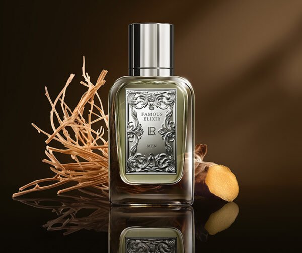 Parfum FAMOUS ELIXIR pour homme LR Health and Beauty – Eau de Parfum charismatique avec vétiver, gingembre, lavande et cuir