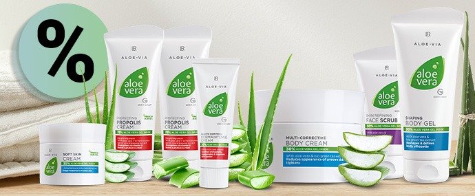 Gamme LR Aloe Vera Aloe Via – Soins naturels pour le visage et le corps à base d’aloe vera, hydratation, protection et confort pour toute la famille.