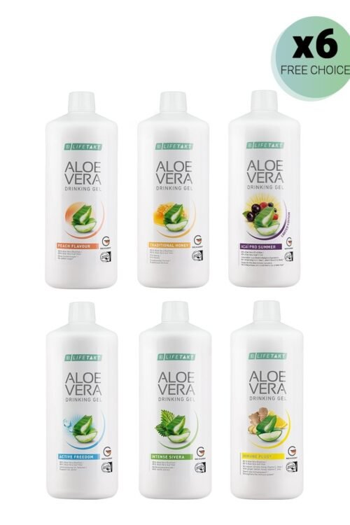 Aloe Vera Drinking Gel LR Health and Beauty – Set de 6 au choix – Boissons bien-être à base d’aloe vera pour vitalité et équilibre