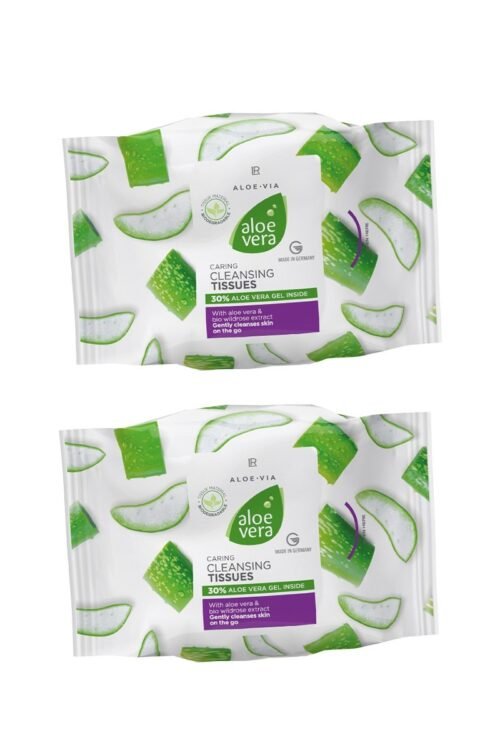 Lingettes nettoyantes Aloe Vera LR Health and Beauty pour visage et mains, 30% de gel d’aloe vera, éliminent le maquillage et les impuretés tout en douceur