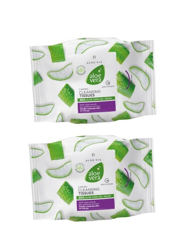 Lingettes nettoyantes Aloe Vera LR Health and Beauty pour visage et mains, 30% de gel d’aloe vera, éliminent le maquillage et les impuretés tout en douceur