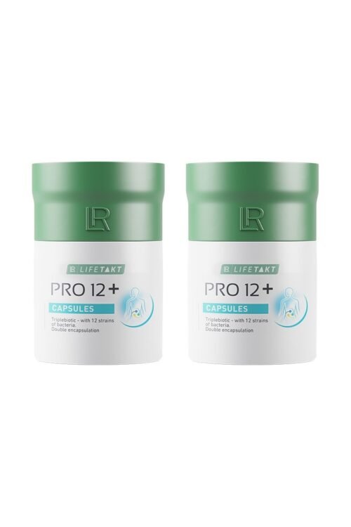 Set de 2 gélules PRO 12+ LR LIFETAKT – complément alimentaire TRIPLEBIOTIC pour l’équilibre intestinal, la digestion et le bien-être global.