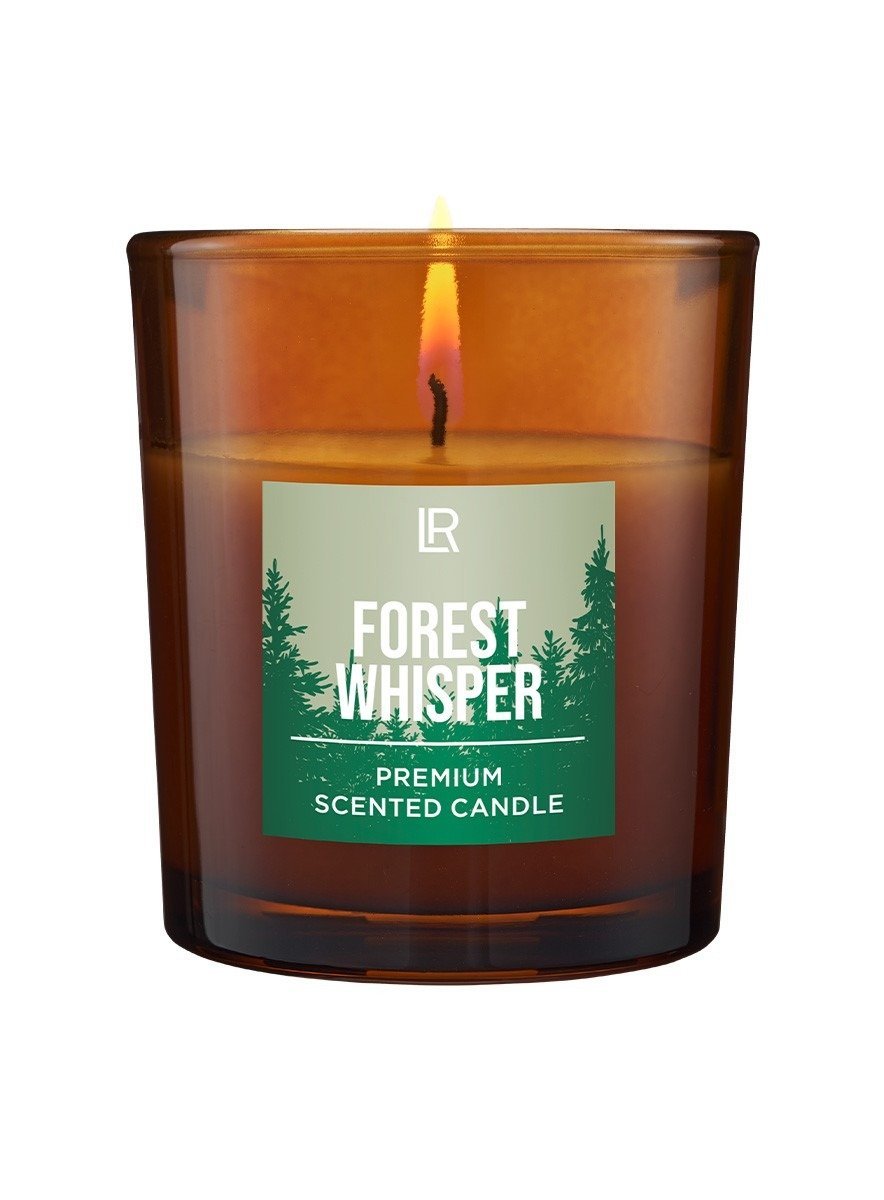 Bougie Parfumée LR Premium Forest Whisper 120g édition limitée pin épices herbes vanille 25 heures combustion verre ambré