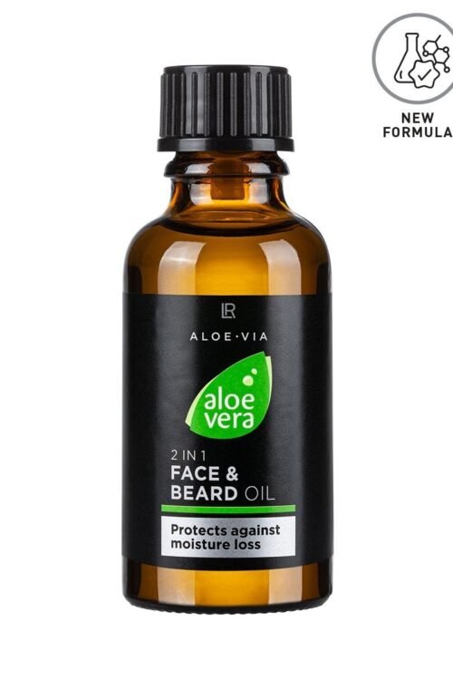 Huile 2en1 visage et barbe LR – aloe vera, argan et jojoba, texture sèche