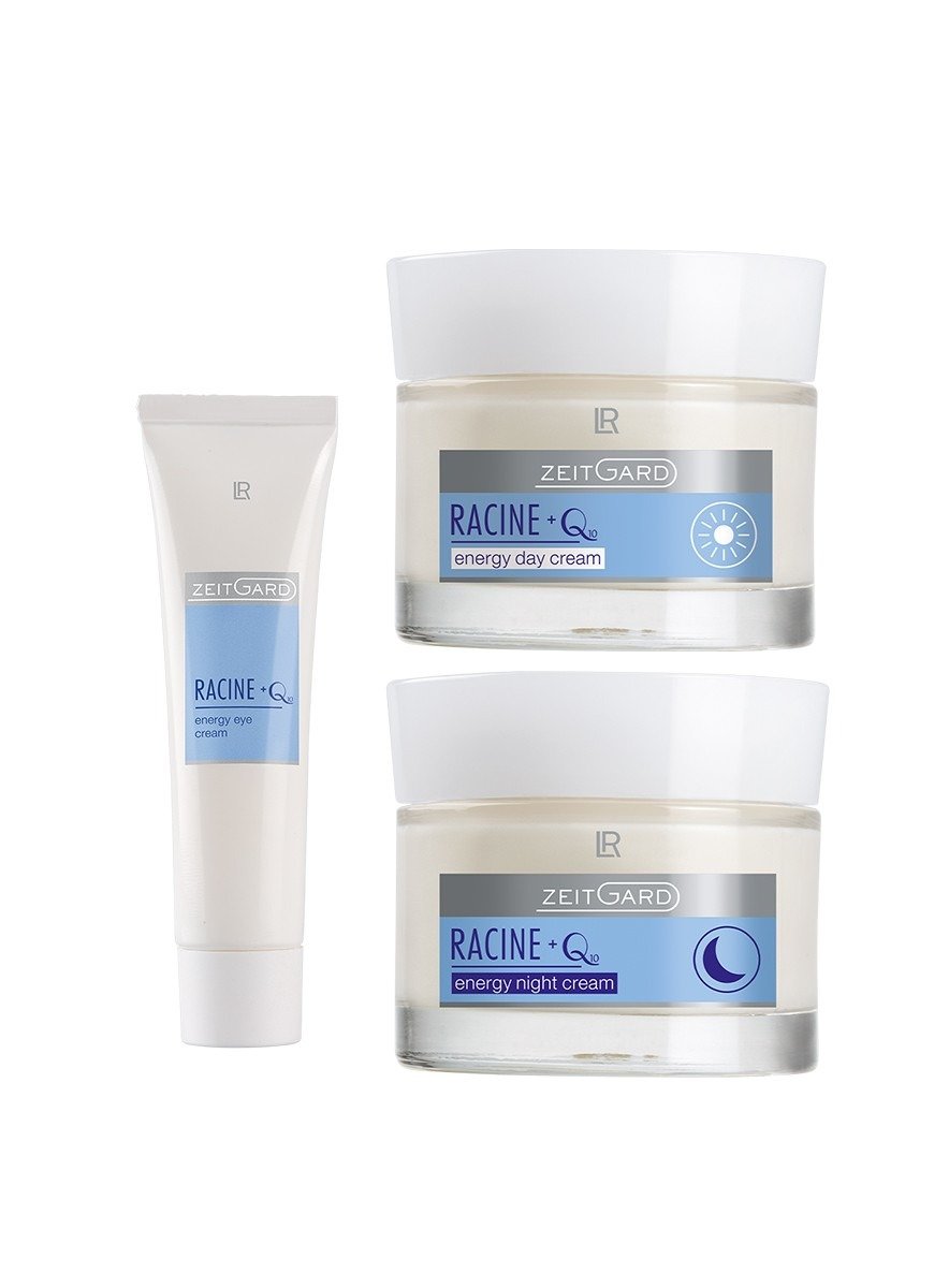 Set LR Racine Q10 avec crème visage, crème corps et soin hydratant pour peau nourrie et revitalisée