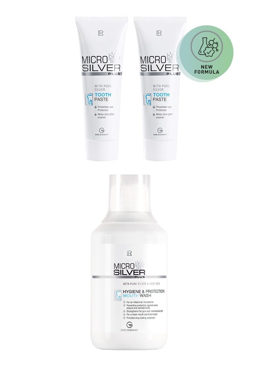 Set soins bucco-dentaires LR Microsilver Plus pour dents sensibles et hygiène orale